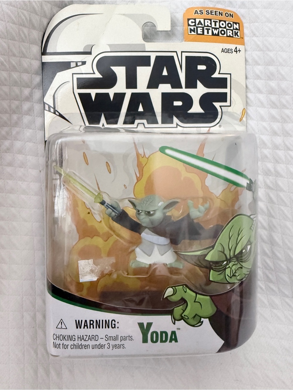Vintage 2003 Star Wars Animated Clone Wars YODA Action Figure Hasbro New Sealed